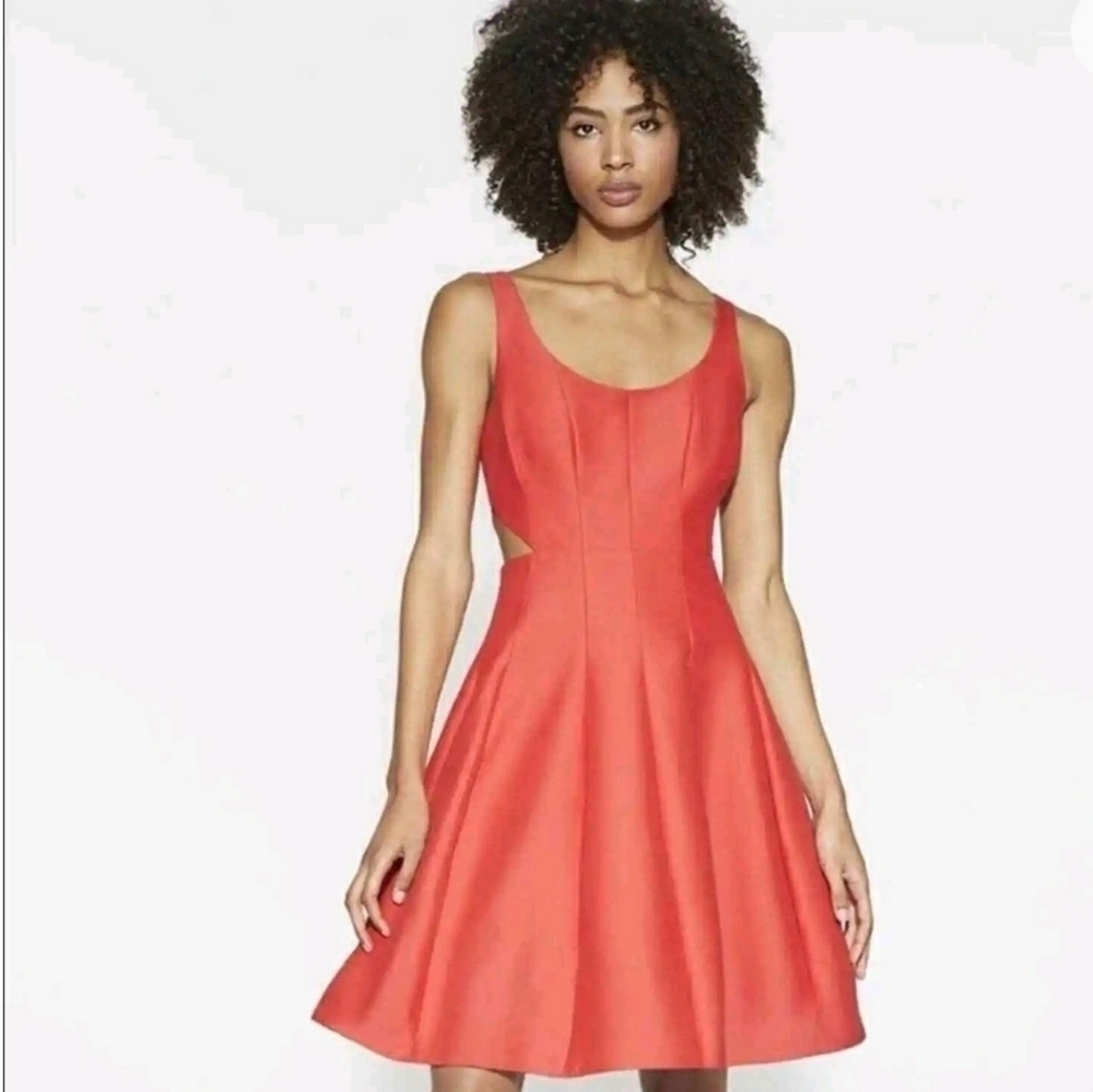 NWT Halston Heritage Poppy Cut Out Fit & Flare Dress, Size 8